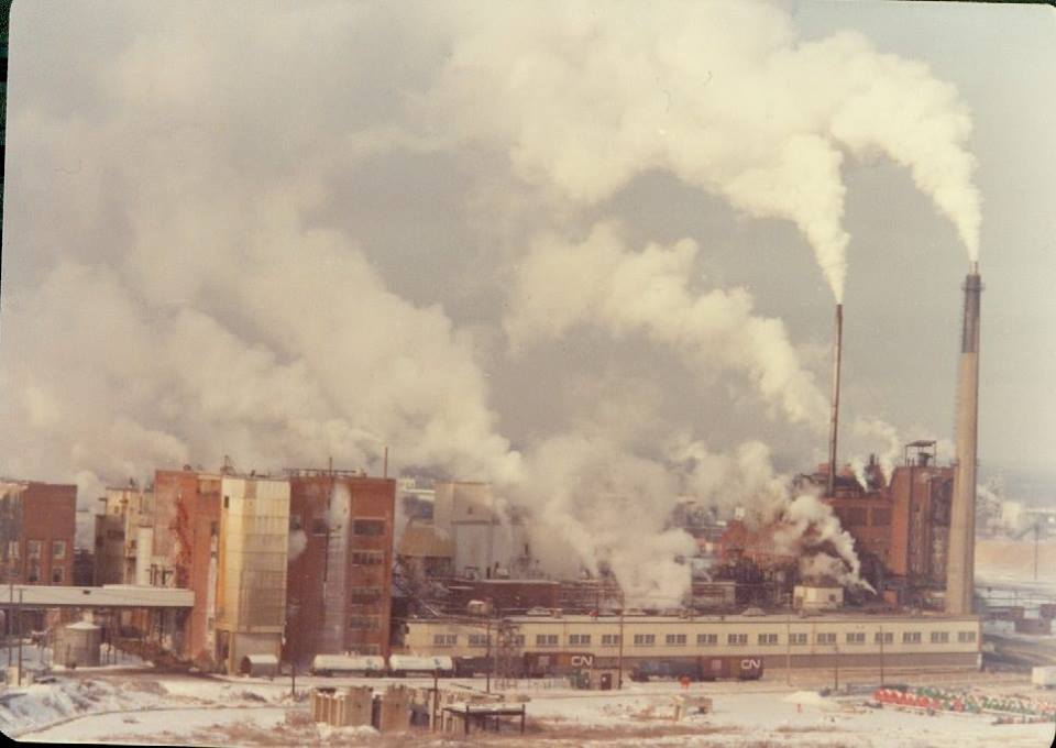 Domtar pulp and paper mill in Cornwall, Ontario — the industrial pollution that shaped a lasting environmental awareness